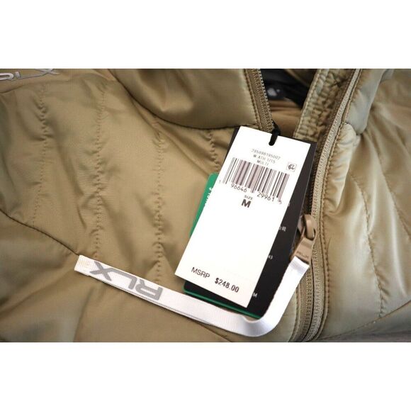 RLX Ralph Lauren Women's Sz M Beige Quilted Hybrid 1/4 Zip Pullover Jacket - Picture 4 of 14